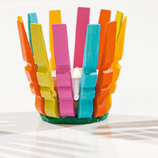 Lanterns made from colourful staples