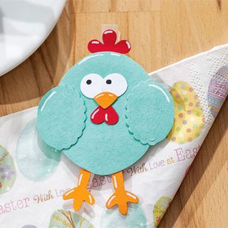 Napkin clip with punch figure "Chicken"