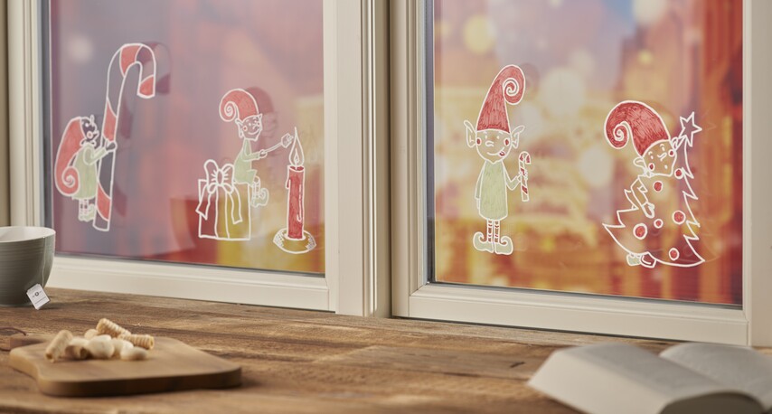 Décorations de fenêtre « Farfadet » avec des marqueurs craie - VBS