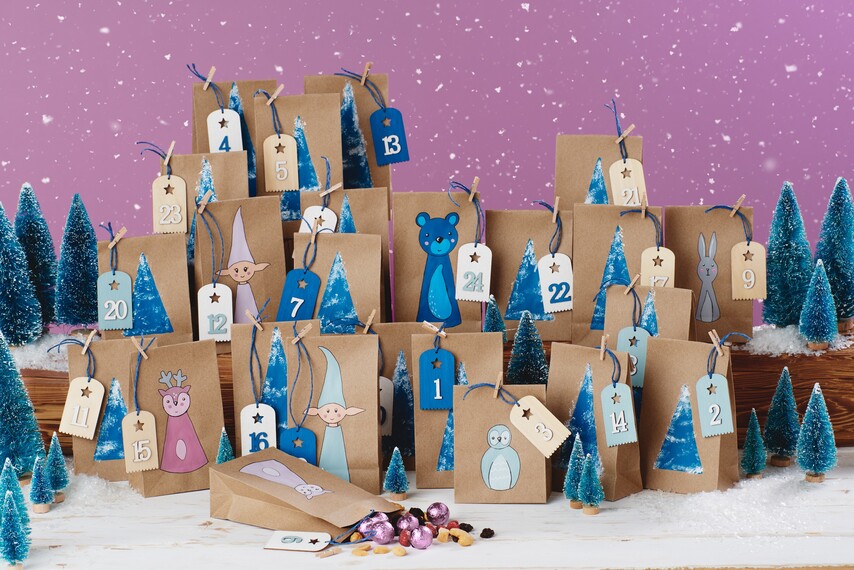 Adventskalender aus Papiertüten VBS Hobby