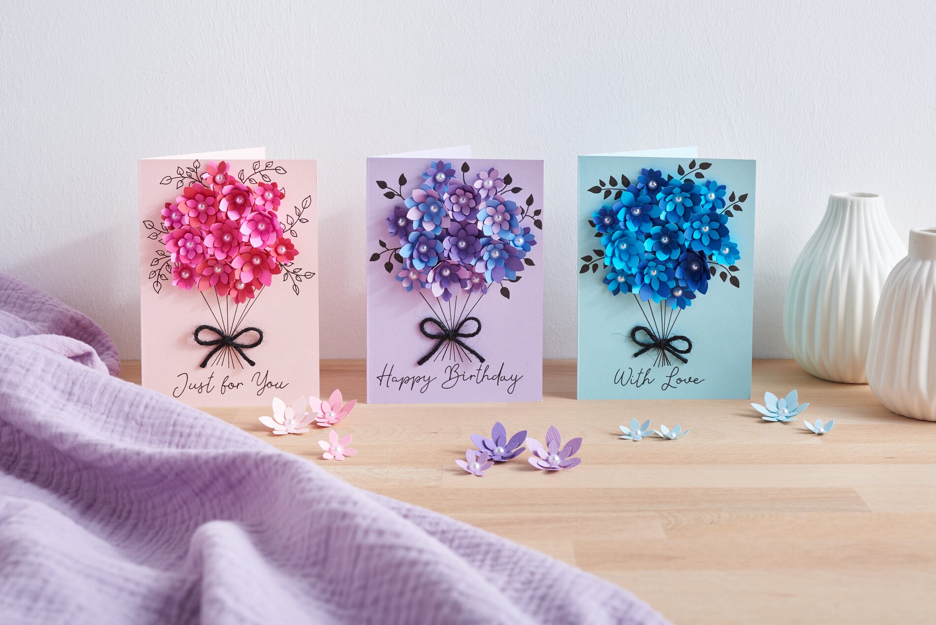 Karte mit Blumenbouquet