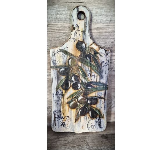 90_helenasbastelstube_Vintage Schneidebrett, Mixed Media Art