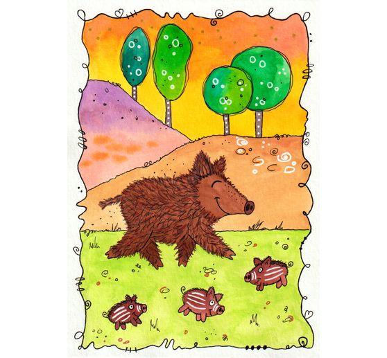 175_Dodo_Aquarellbild - Schweinchen