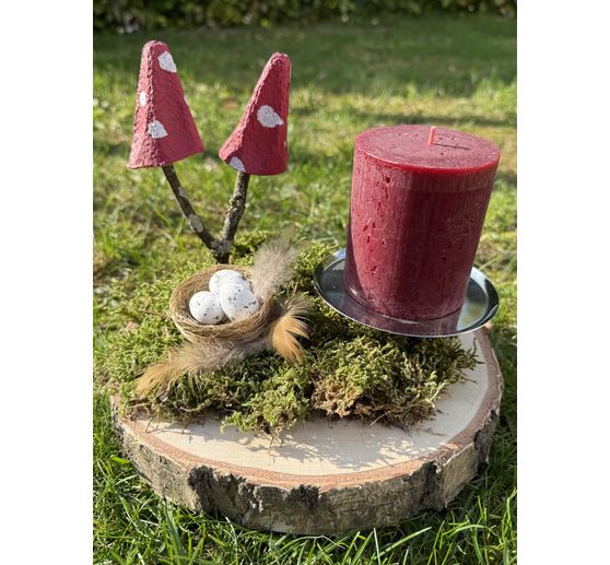 265_Dreisamamazone_Tischdecke mit Pilzen und Kerze