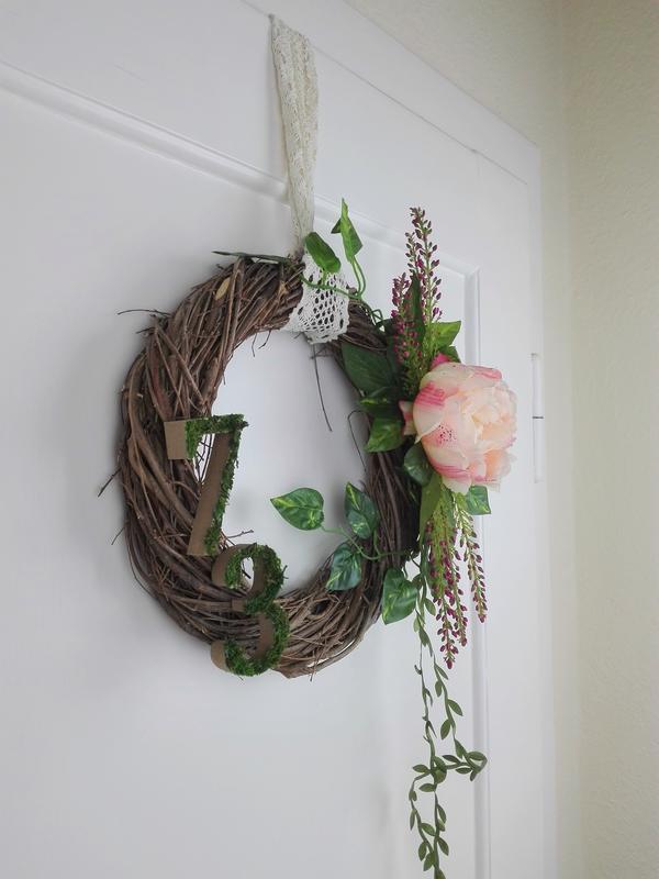 T&uuml;rkranz selber basteln Fr&uuml;hling - Resultat