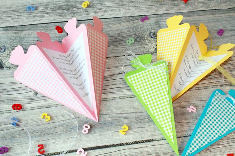 Selbstgemacht: Einladungskarten zur Einschulung VBS Hobby