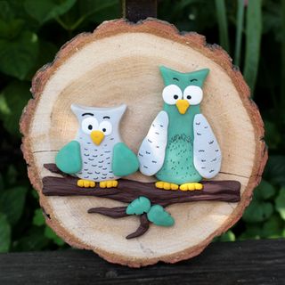 Herbstdeko: Eulen aus FIMO