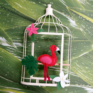 Tropical-Deko selber basteln: Flamingo aus Filz