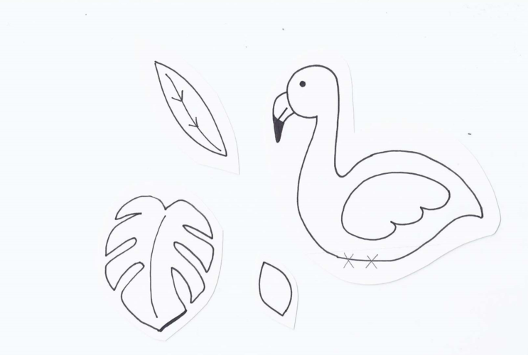 Vorlage für einen Flamingo zum Ausdrucken