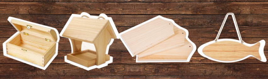 Bastelrohlinge aus Holz, MDF & Pappmaché Holzrohlinge