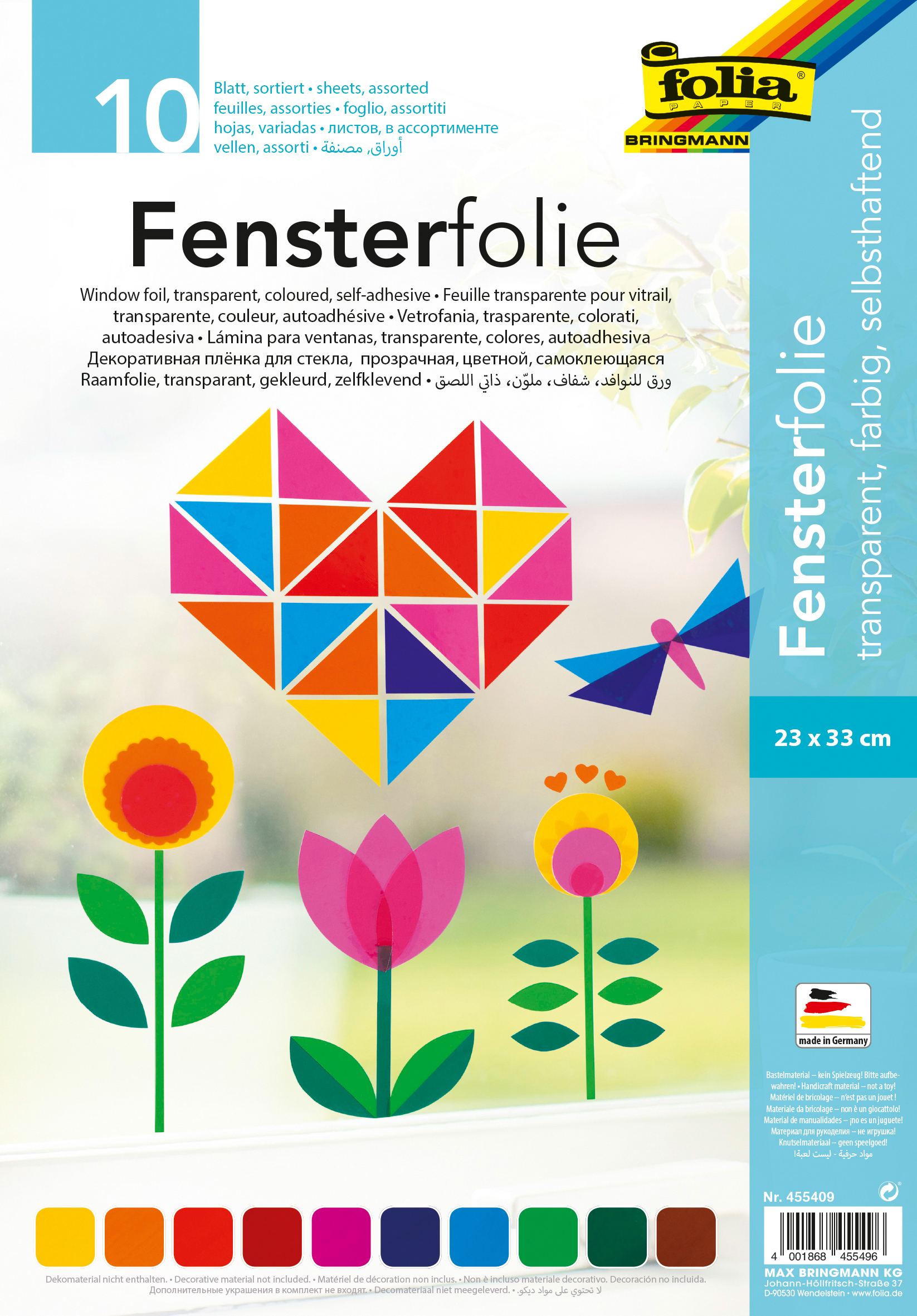 Fensterfolie 10 Farben Sortiert Vbs Hobby Bastelshop