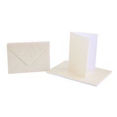 50 Wellrand Doppelkarten mit Umschlag Stärke 270g//qm elfenbein Klappkarten
