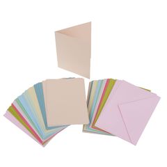 50 blanko Klappkarten Faltkarten Set DIN A 6 Hochformat mit Kuverts in 14 Farben