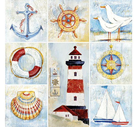 Flachgewebeteppich Im Maritimen Design Blau