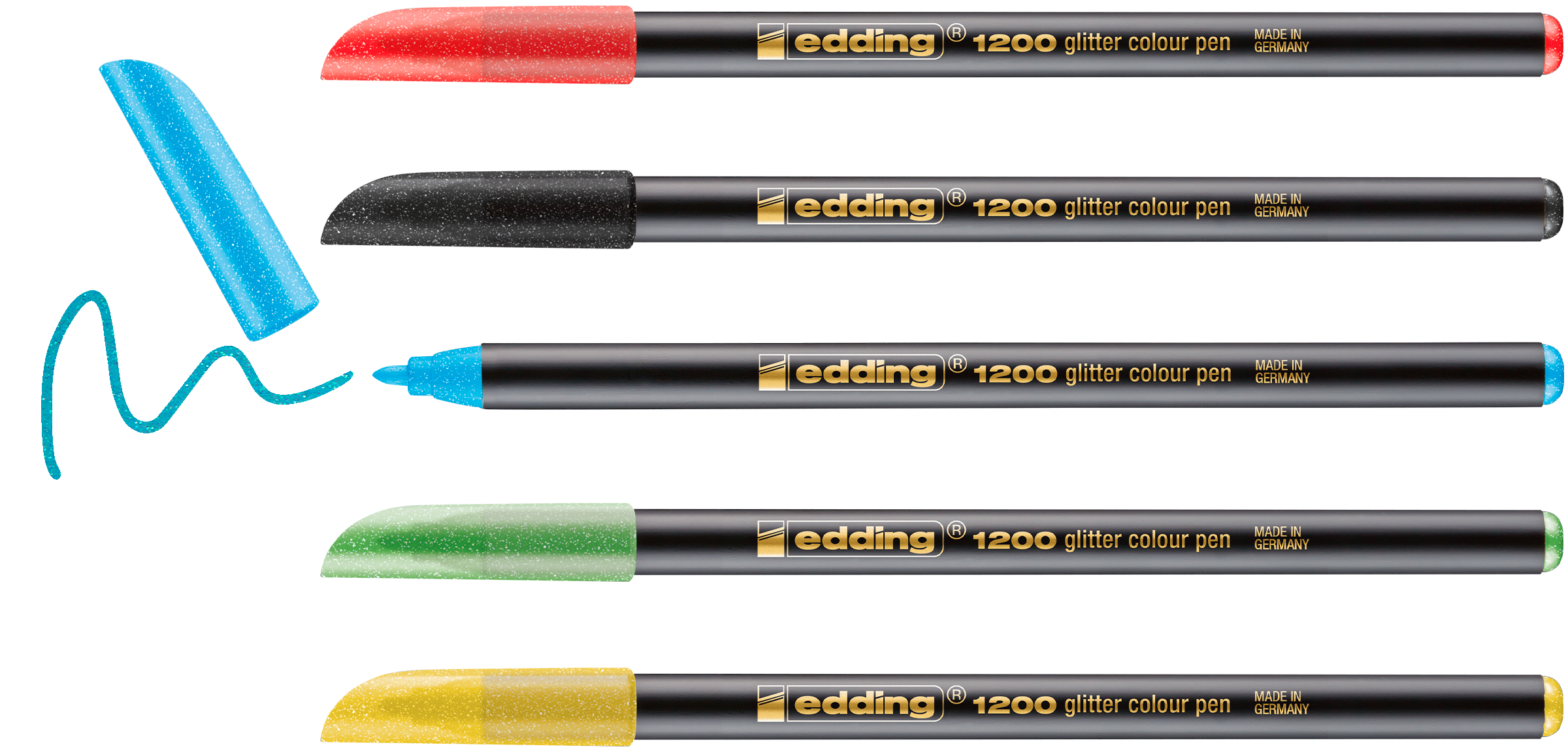 edding 1200 Feutre de coloriage pointe fine - noir, rouge, bleu