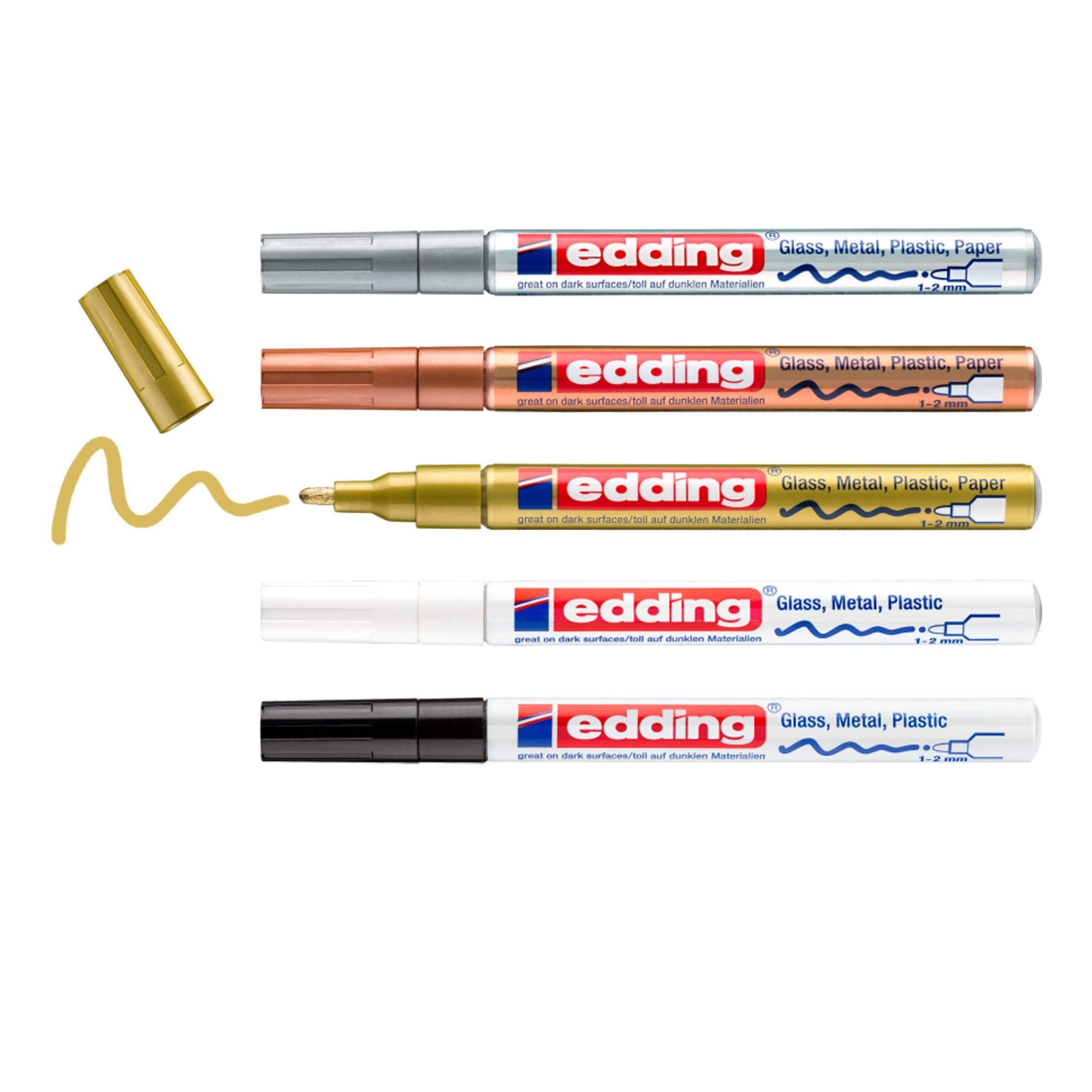 Edding 751 Gloss Varnish-Marker Metallic, Set Of 5 | VBS Hobby Craft Store - View #9