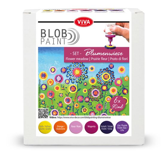 Set de peintures Viva Decor Blob Paint « Champ de fleurs »