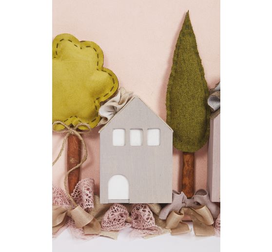 3D wooden house, set of 3