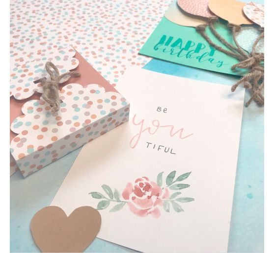 Papier cartonné à motifs « Pois pastel »