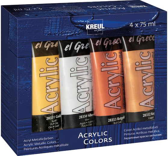 KREUL el Greco Acrylic "Metallic Colors", set of 4