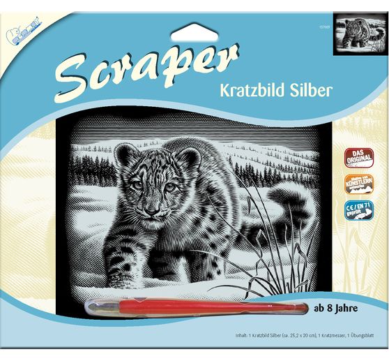 Scratch painting "Snow Leopard"