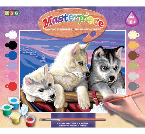 Peinture au numéro « Huskies »