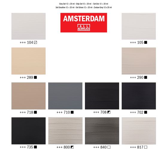 Talens AMSTERDAM Acrylfarben-Set "Grau"