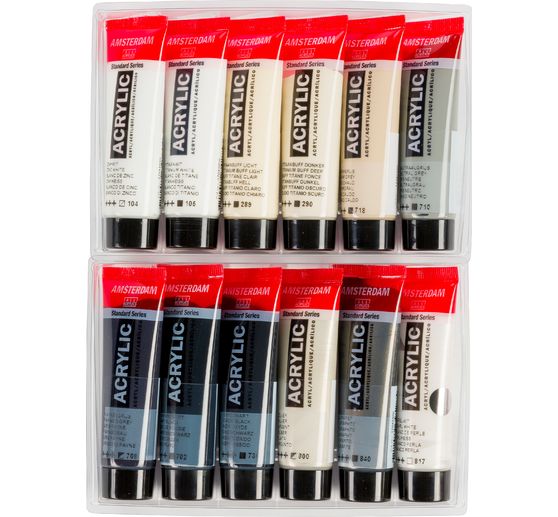 Talens AMSTERDAM Acrylfarben-Set "Grau"