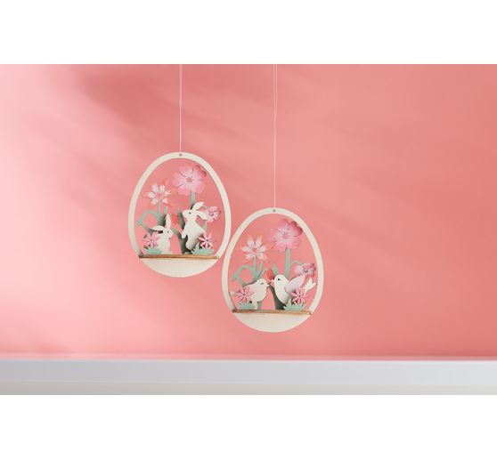 Steckmotiv Anhänger Ei "Vögel und Blumen"