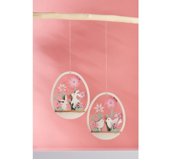 Steckmotiv Anhänger Ei "Vögel und Blumen"
