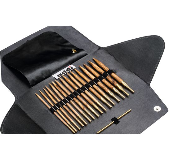 Etui addiClick avec aiguilles circulaires en bois d’olivier 