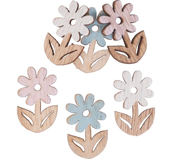 Scatter decoration flower "Blanche", with adhesive dot, 6 pieces, 3,5 cm