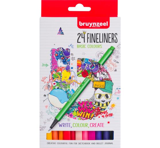 Bruynzeel Fineliners-set 24 colours