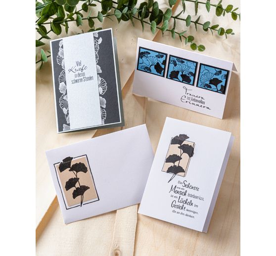 Clear Stamps "Ginkgo", 8 parts