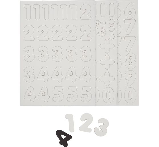 Blank magnet numbers, 90 pieces