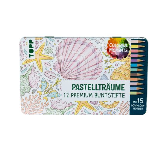 Boîte à dessin Colorful Moments avec crayons de couleur - Pastellträume