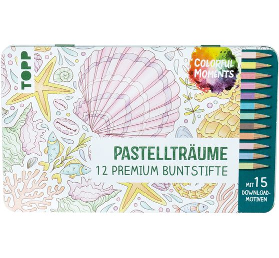 Colorful Moments Designdose mit Buntstiften - Pastellträume