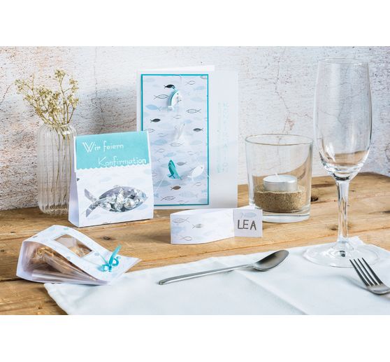 Papier cartonné design « Hotfoil », Banc de poissons