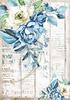 Soie de paille à motifs « Romantic Blue »
