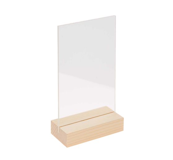 Rico Design wooden stand with double acrylic disc, 13 x 18 cm