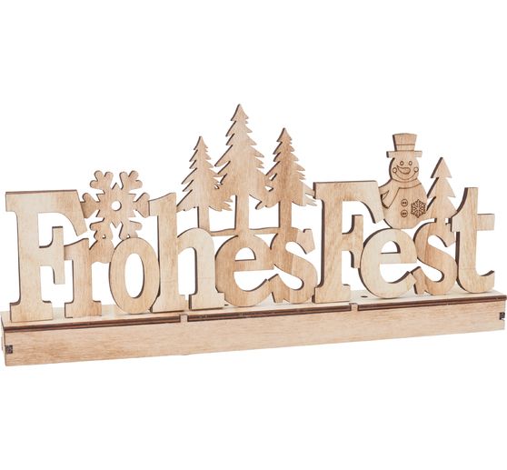 Kit de construction en bois VBS « Frohes Fest », éclairage LED