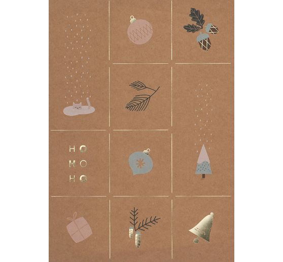 Bloc de papier à motifs « Papier kraft Christmas »