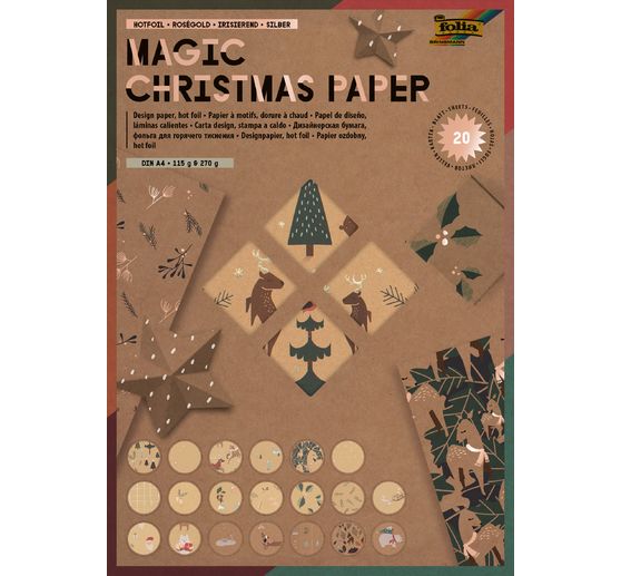 Bloc de papier à motifs « Papier kraft Christmas »