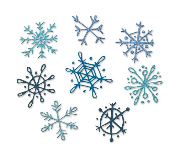 Sizzix Thinlits punching template "Scribbly Snowflakes by Tim Holtz"