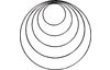 Metal ring "Circle", 10 - 30 cm, Set of 5, Black