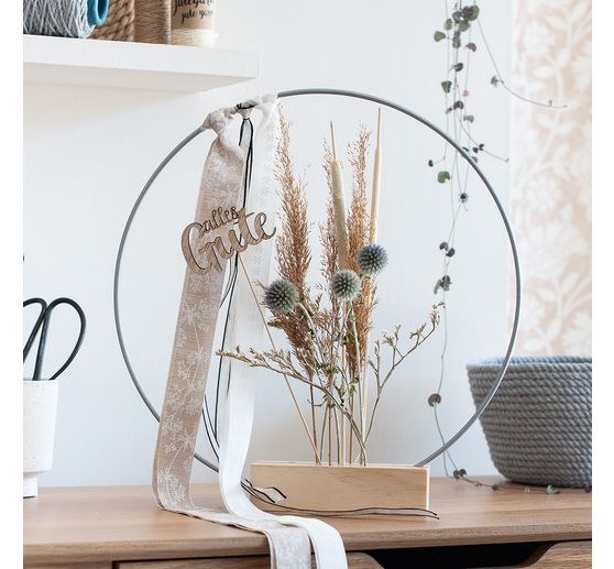 Holzständer für Trockenblumen und Dekoring