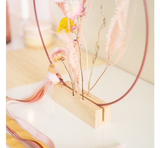 Holzständer für Trockenblumen und Dekoring