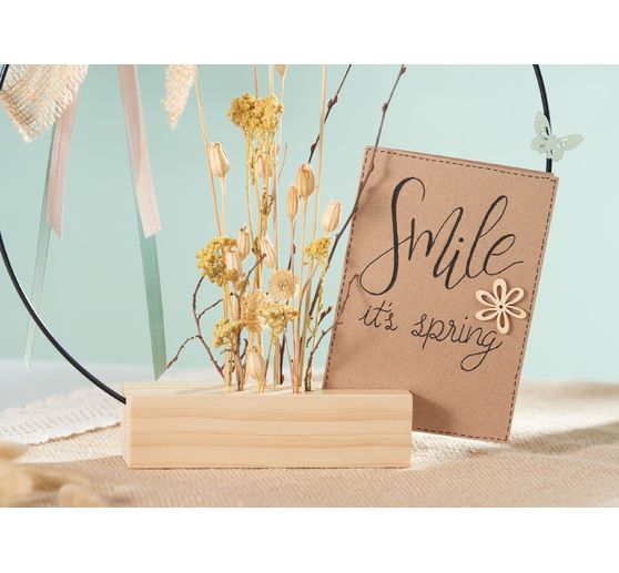Holzständer für Trockenblumen und Dekoring