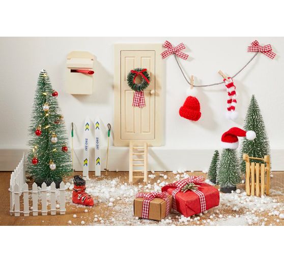 Wichtel-Set "Beleuchteter Weihnachtsbaum & Tannenkranz"
