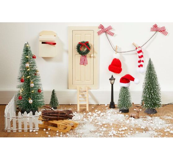 Wichtel-Set "Beleuchteter Weihnachtsbaum & Tannenkranz"